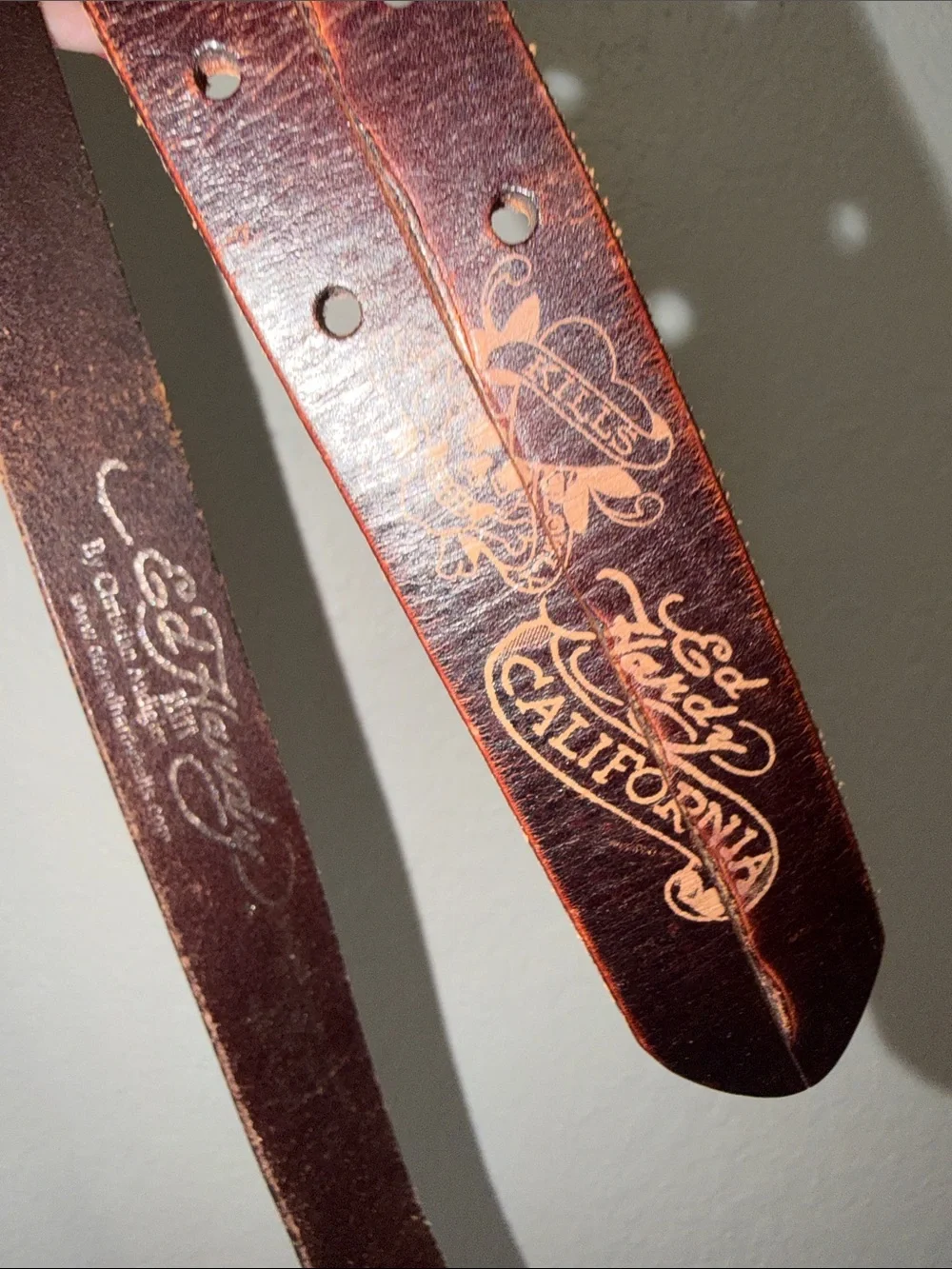 Ed Hardy Belt leather belt Love Kills Slowly